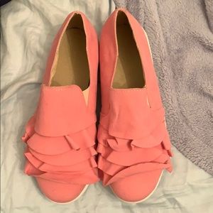 Pink ruffle shoes